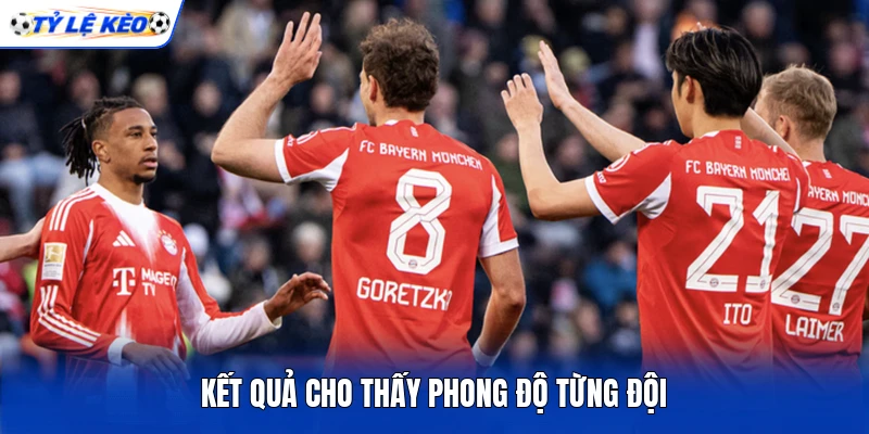 Kết quả cho thấy phong độ từng đội